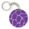 Purple Giraffe Print Pattern Keychain
