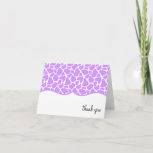 Purple Giraffe Print Thank You Notes