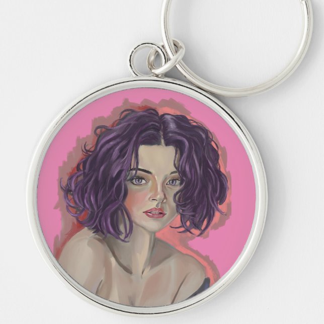 Purple girl key ring (Front)