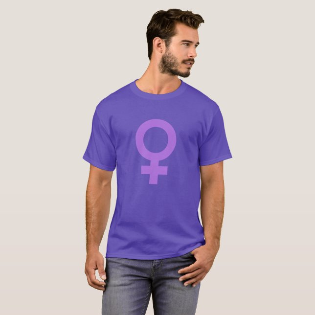 Purple Girl Power Female Symbol T-Shirt (Front Full)