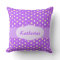 Purple girls name polka dot pillow