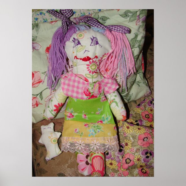 Purple Girls Room Rag Doll colorful Toy Poster (Front)