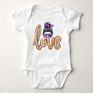 Purple Girly Girl Sunglasses Valentine's Day Love Baby Bodysuit