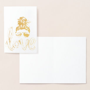 Purple Girly Girl Sunglasses Valentine's Day Love  Foil Card