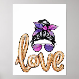 Purple Girly Girl Sunglasses Valentine's Day Love Poster