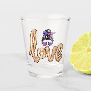 Purple Girly Girl Sunglasses Valentine's Day Love Shot Glass