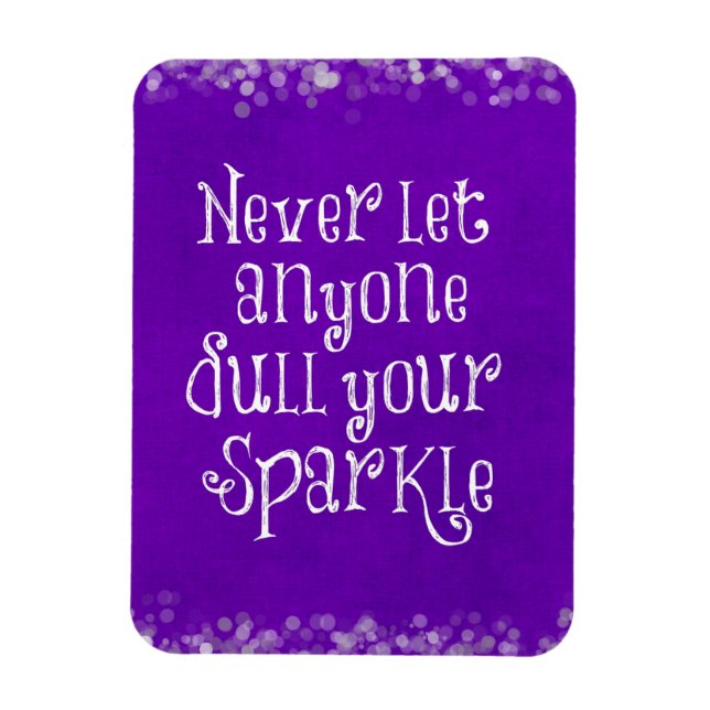 Purple Girly Inspirational Sparkle Quote Magnet (Vertical)