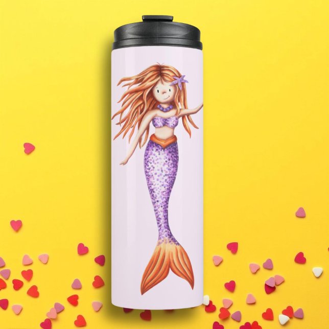 Purple Girly Mermaid Thermal Tumbler (Creator Uploaded)
