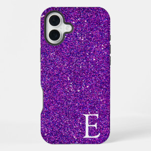 Purple Girly Printed Glitter Stylish and Cute iPhone 16 Plus Case