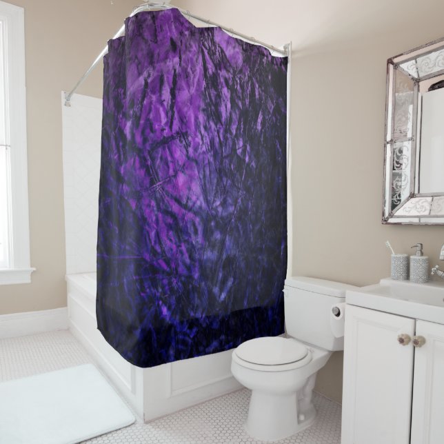 Purple Glam Abstract Pattern Shower Curtain (In Situ)