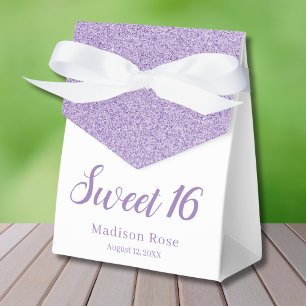 Purple Glam glitter elegant chic Sweet 16 Favour Box