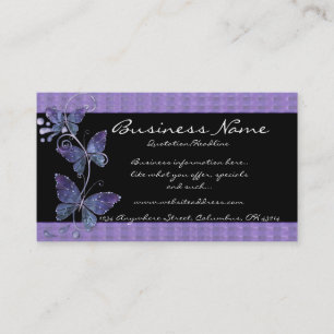 Purple Glass Butterflies Business Cards
