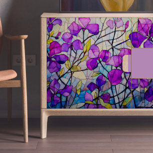 Purple Glass Leaves Decoupage Tissue Paper