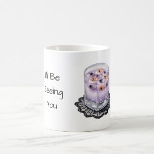 Purple Glass of Eyeballs Halloween Coffee Mug