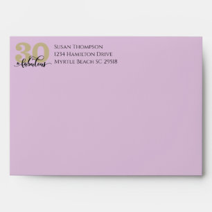 Purple Glitter 30 & Fabulous Birthday Party Envelope
