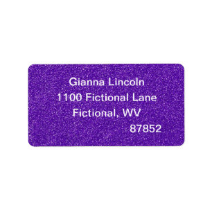 Purple Glitter Address Labels