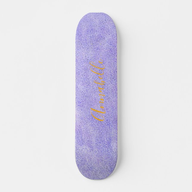 Purple Glitter Aerosol Paint Skateboard (Front)