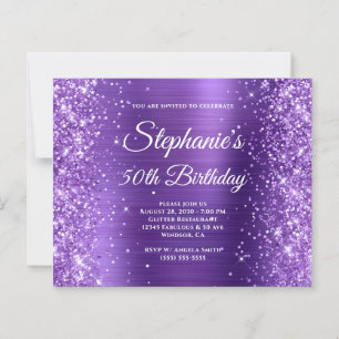 Purple Glitter Amethyst Foil 50th Birthday