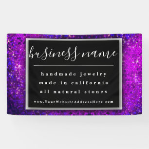 Purple Glitter Artisan Black and White Chalkboard Banner