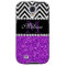 PURPLE GLITTER BLACK CHEVRON MONOGRAMMED