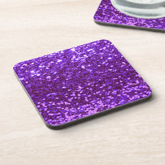 Purple Glitter Bling Sparkle Shiny Girly Chic Coaster