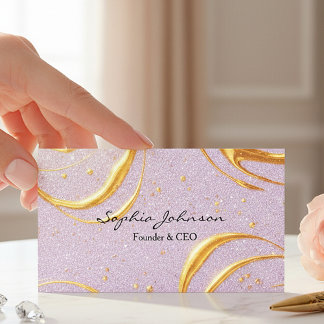 Purple Glitter Business Card