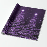 Purple Glitter Christmas Trees Holiday Wrapping Paper<br><div class="desc">Merry Christmas / Winter Purple Glitter Christmas Trees</div>