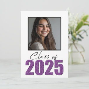 Purple Glitter Class of 2025 Photo Announcement