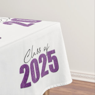 Purple Glitter Class of 2025 Tablecloth