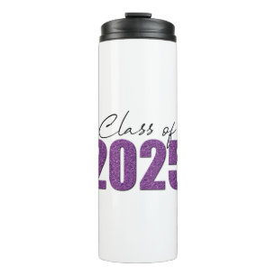 Purple Glitter Class of 2025 Thermal Tumbler