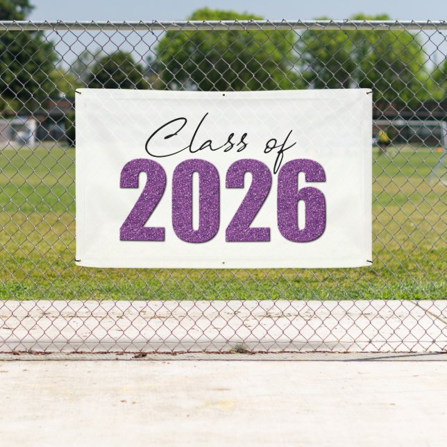 Purple Glitter Class of 2026 Banner (Insitu)