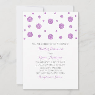 Purple Glitter Confetti Wedding Invite