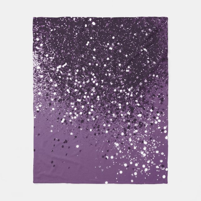 PURPLE Glitter Dream #1 #shiny Fleece Blanket (Front)