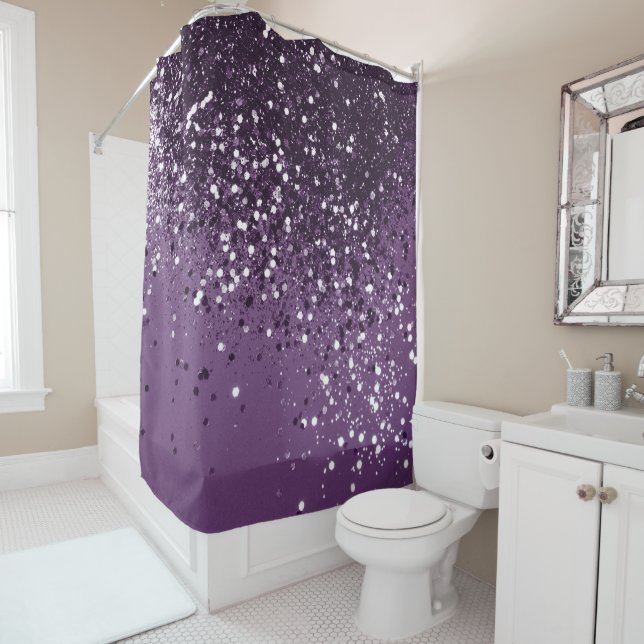 PURPLE Glitter Dream #1 #shiny Shower Curtain (In Situ)