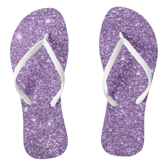 Purple Glitter Flip Flops (Footbed)