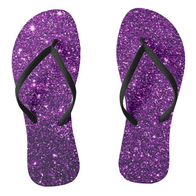 Purple Glitter Flip Flops (Footbed)