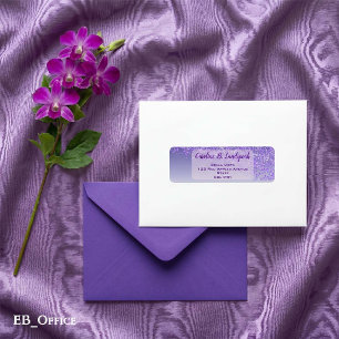Purple Glitter Frosted Elegant Return Address Labe