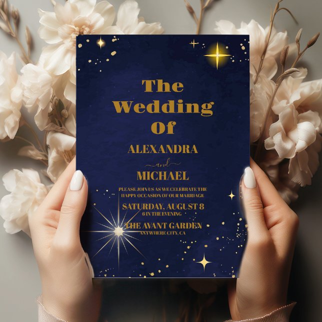 Purple Glitter Galaxy Cluster Planetarium Wedding Invitation (Creator Uploaded)