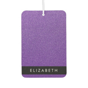 Purple Glitter, Glitter Background, Your Name Car Air Freshener
