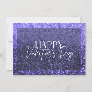 Purple Glitter Happy Valentine's Day Card