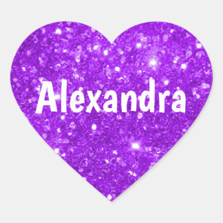 Purple Glitter Heart Sticker