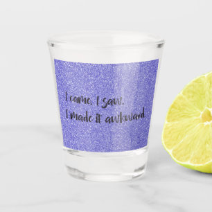 Purple Glitter I Made It Awkward Shot glass