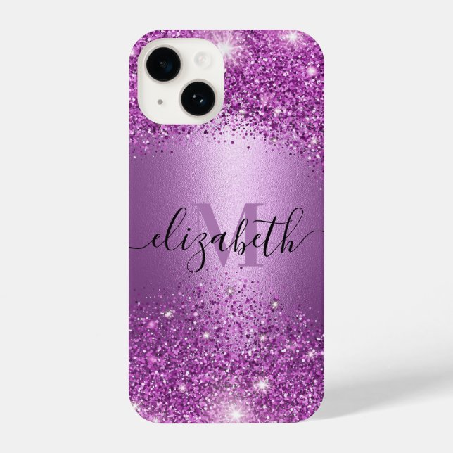 Purple Glitter iPhone Case (Back)