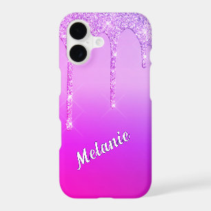 Purple Glitter iPhone Case Personalised Name