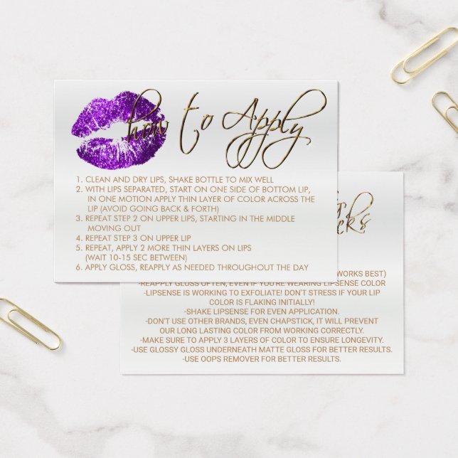 Purple Glitter Lips 2 - How to Apply (Office)
