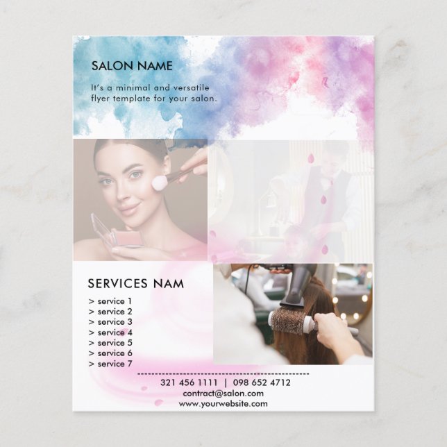 Purple Glitter Luxury Drip Salon Flyer (Front)