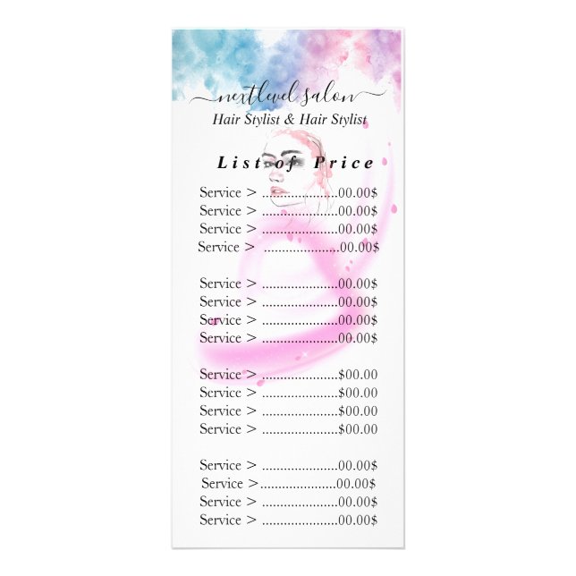 Purple Glitter Luxury Drip Salon Rack Card (Front)