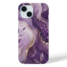 Purple Glitter Marble Phone Case