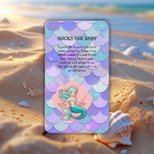 Purple Glitter Mermaid Under the Sea Baby Shower Enclosure Card