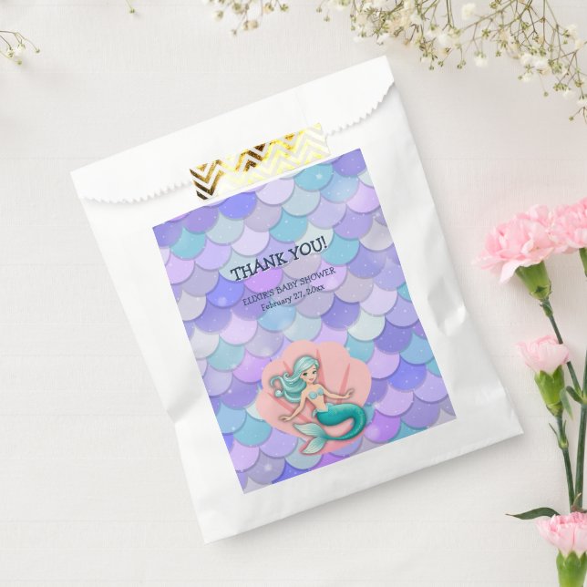 Purple Glitter Mermaid Under the Sea Baby Shower Favour Bags (Sealed)